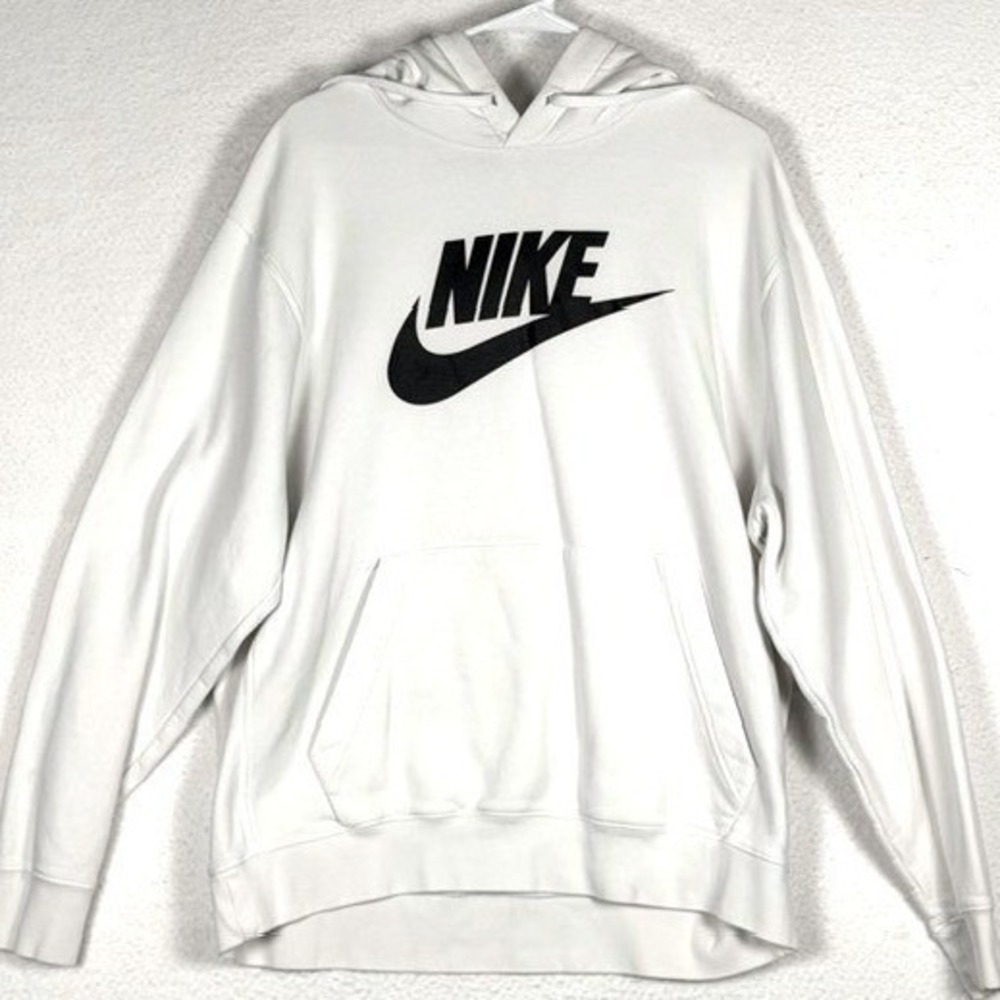 Nike Mens Sportswear Club Fleece Hoodie White Black Futura Logo XL BV2973-100